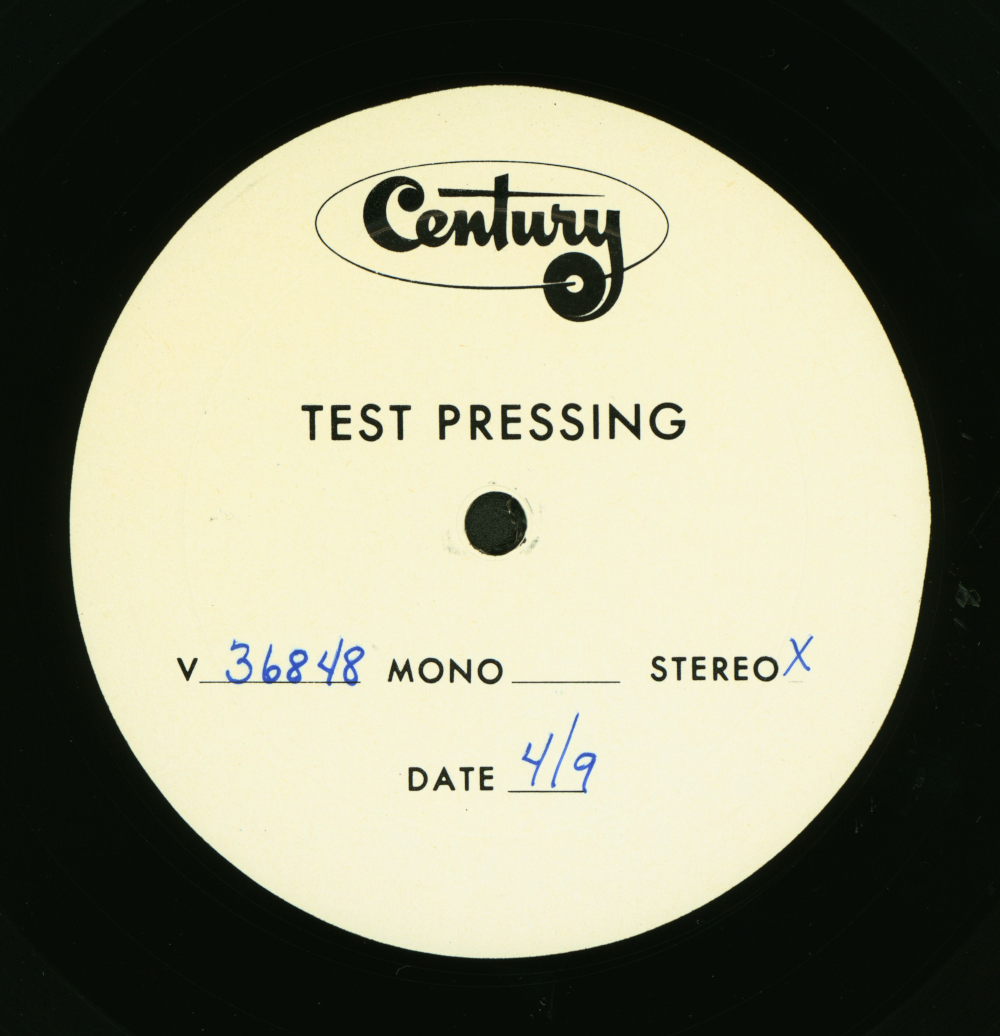 1968 Test pressing Hot Springs, AR