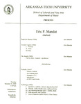 Folk songs; Spirited as if from a distant Appalachian hill; Heavily with a breath fuzzy unfocused tone; As if hurtling through space earthy funky; With devotion like a prayer; Like a flamenco dancer with St. Vitus dance / Eric P. Mandat. by Eric P. Mandat